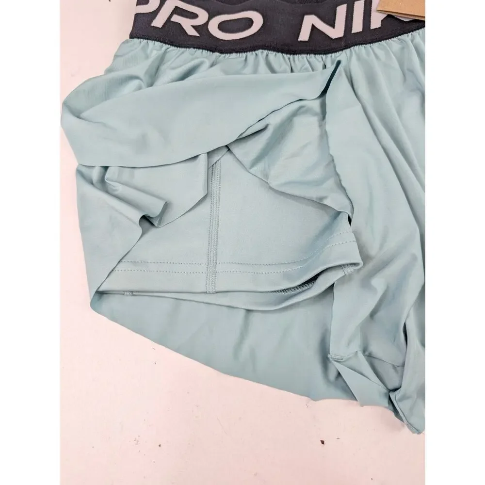 Nike Pro Girl's Small 2 in 1 Shorts - Cannon Green